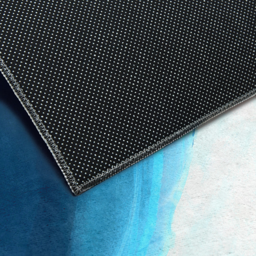 Ethereal Iceberg Abstract Art Area Rug, 7.5'x10.3'