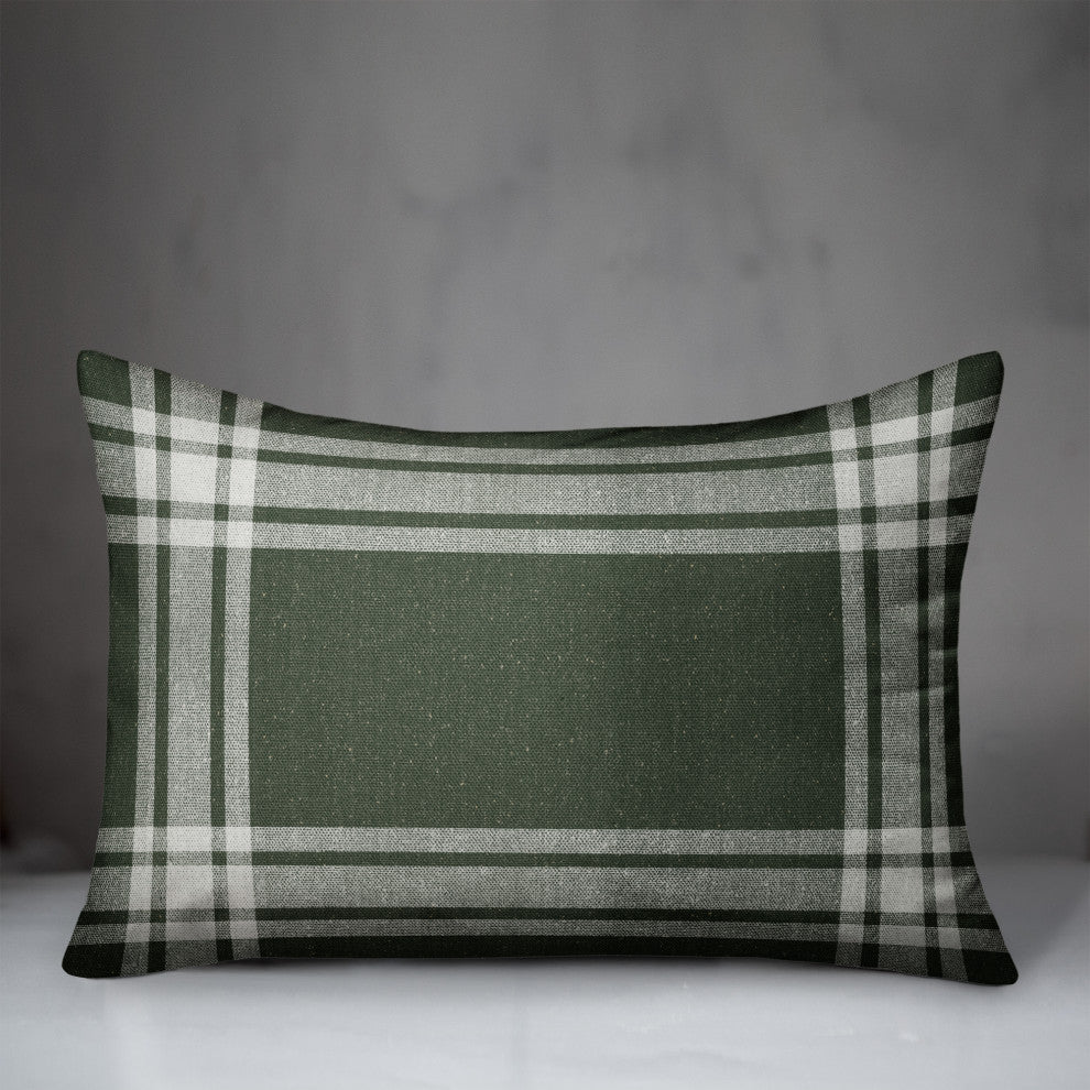 Hunter Green Plaid 14x20 Spun Poly Pillow