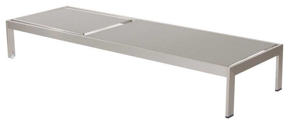 Benzara BM172096 Anodized Aluminum Modern Patio Lounger In Gray