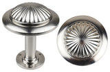 Tumulo Metal Drapery Medallion Holdback, Brushed Steel