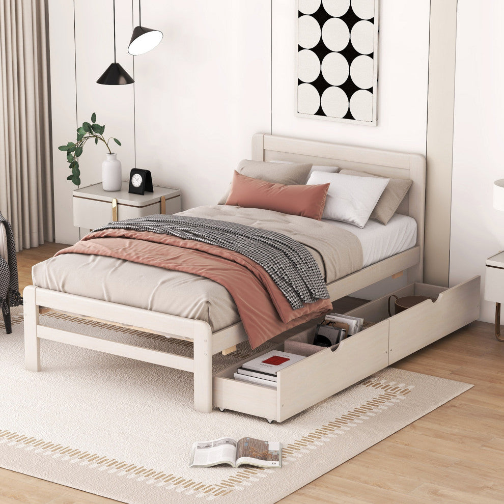 Gewnee Modern Design Twin Size Platform Bed Frame