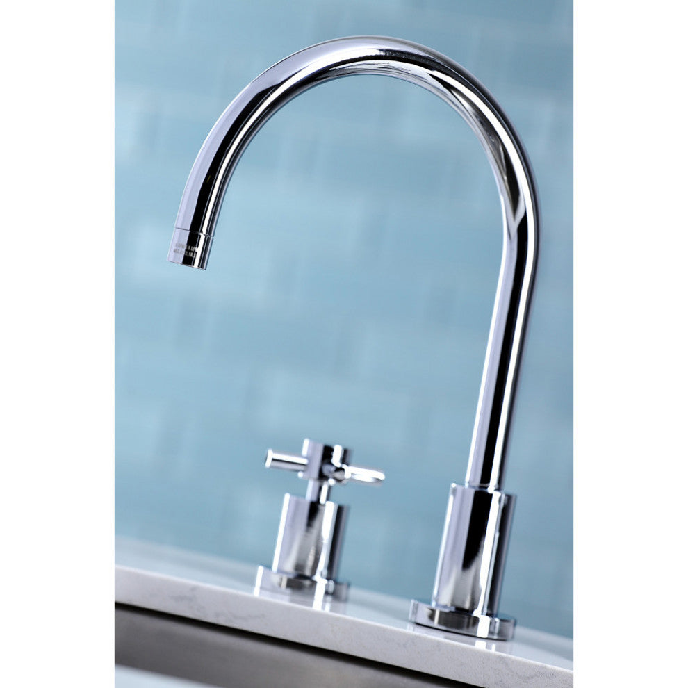 Kingston Brass Widespread Kitchen Faucet, Polished Chrome