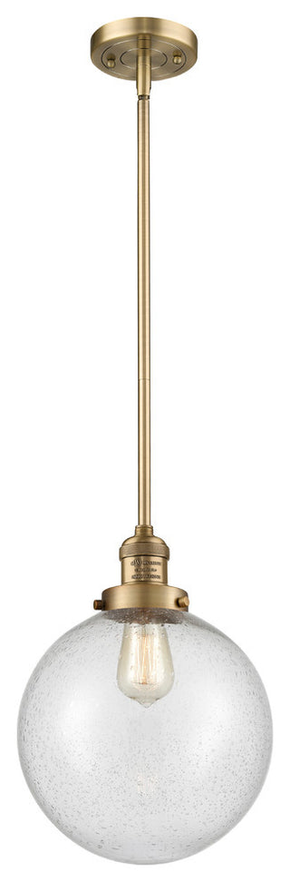 X-Large Beacon 1-Light Mini Pendant, Brushed Brass, Seedy