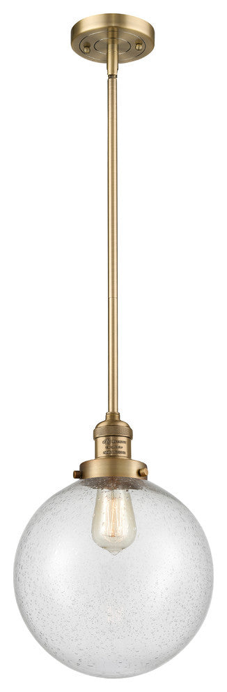 X-Large Beacon 1-Light Mini Pendant, Brushed Brass, Seedy