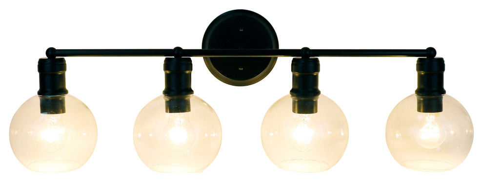 CHLOE Lighting CH6S001BK30-BL4 OXA Transitional 4 Light Black Vanity Bathlight