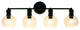 CHLOE Lighting CH6S001BK30-BL4 OXA Transitional 4 Light Black Vanity Bathlight