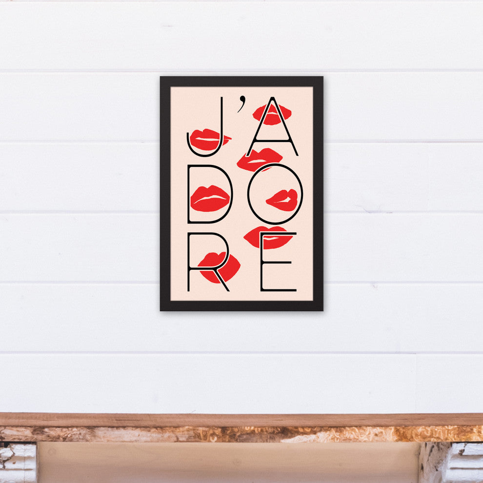 J'adore 12x18 Black Framed Canvas