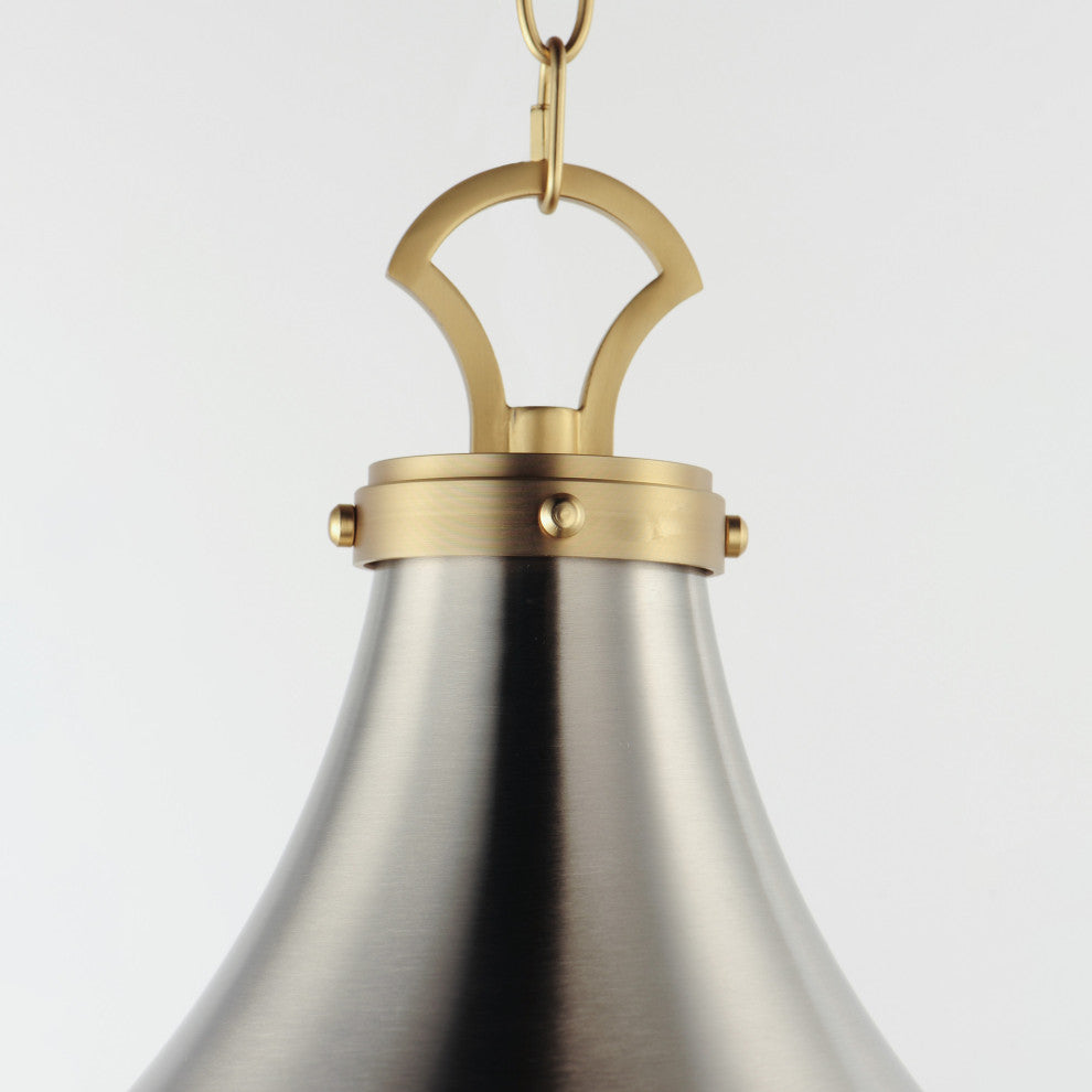 Maxim 10386WT Conrad 15"W Pendant - Satin Nickel / Satin Brass