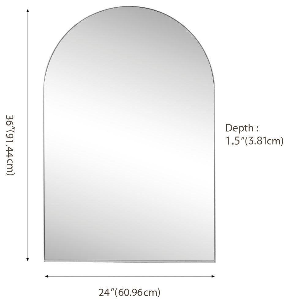 Elodie Medium Arched Metal Framed Wall Mounted Mirror