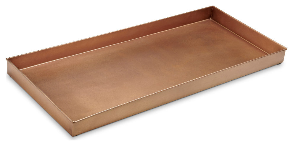 Classic Boot Tray for Boots, Shoes, Plants, Pet Bowls and More, Brass Finish