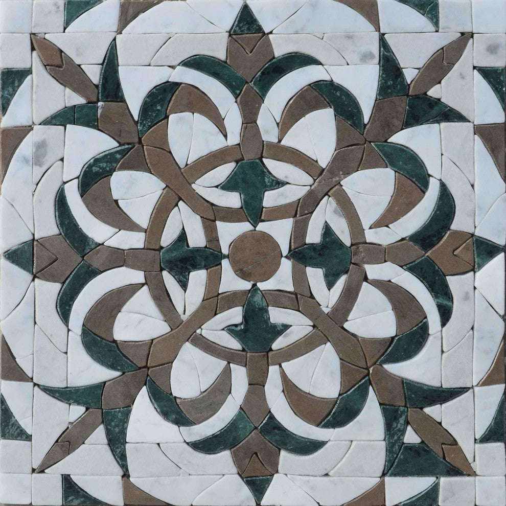 Stone Art Mosaic, Foliage, 18"x18"