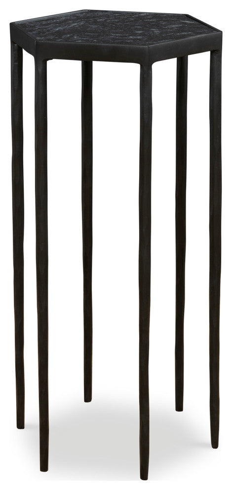 Uttermost 25881 10.5"W Iron and Marble End Table - Black
