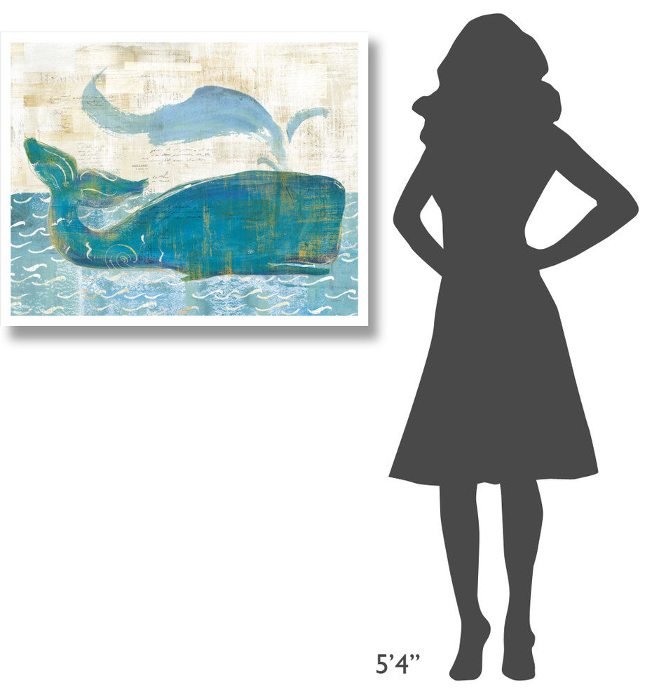 "On the Waves I Whale Spray" Digital Paper Print by Sue Schlabach, 37"x30"