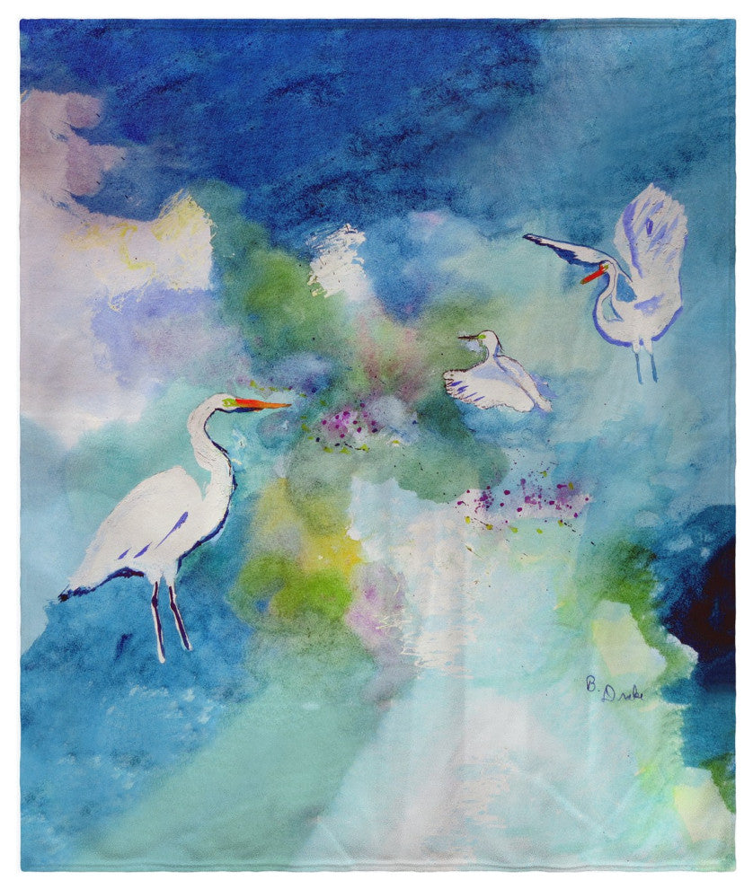 Betsy Drake Three Egrets Throw