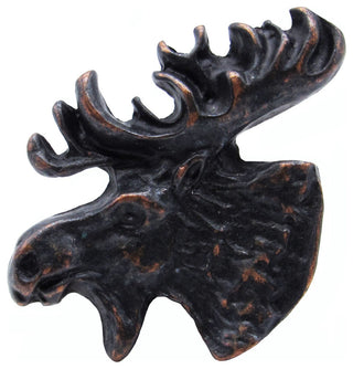 Moose Head Left Facing Cabinet Knob, Oil Rubbed Bronze