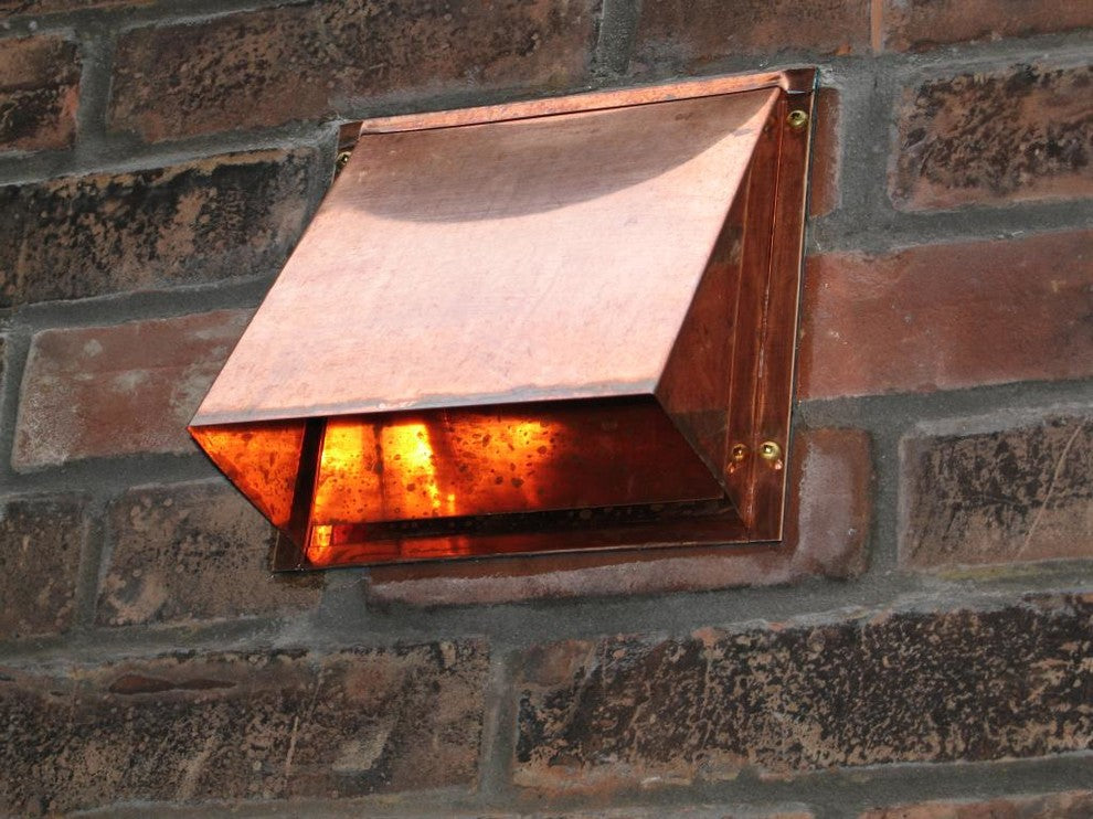 Copper Exterior Side Wall Cap, 6 Inch, With Damper Only