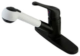 Wyndham Single Loop Pull-Out Kitchen Faucet With White Sprayer