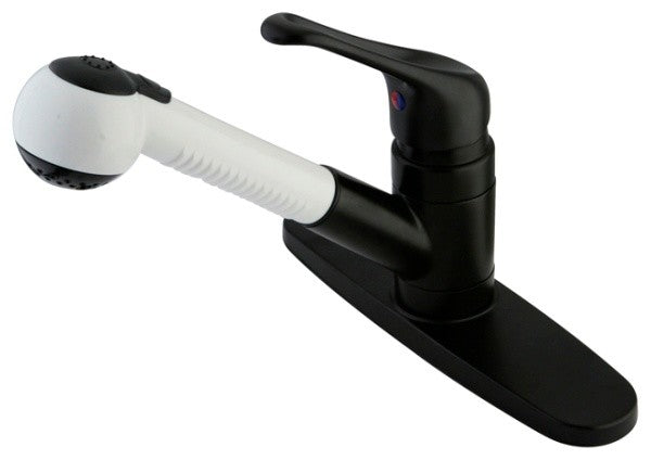 Wyndham Single Loop Pull-Out Kitchen Faucet With White Sprayer