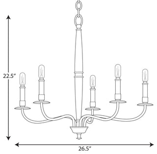 Durrell Collection 5-Light Black Chandelier