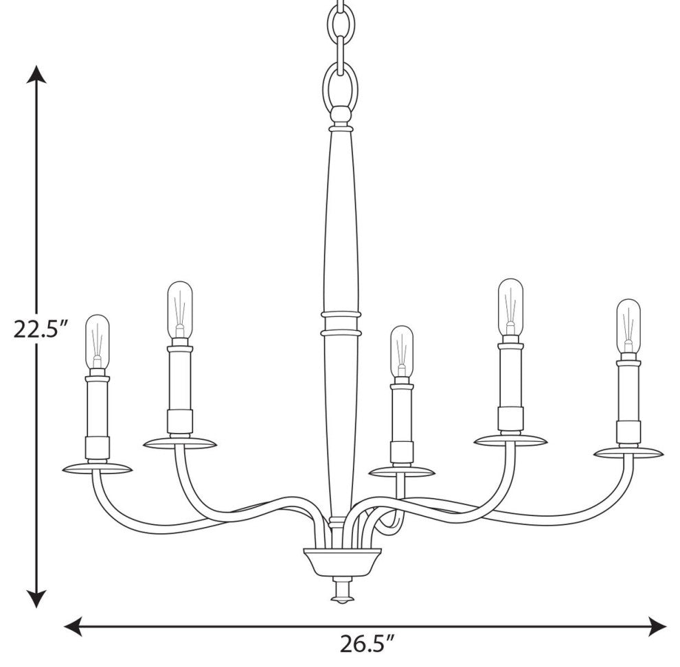 Durrell Collection 5-Light Black Chandelier