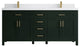 Cambridge 72 Double Sink Bath Vanity in Dark Forest Green 2" White Quartz