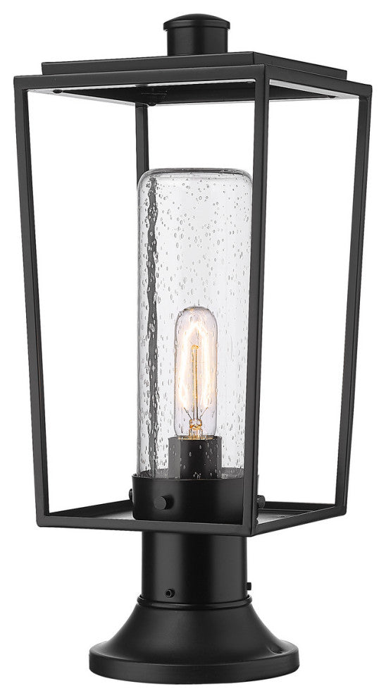 Z-LITE 594PHMR-553PM-BK 1 Light Outdoor Pier Mounted Fixture, Black