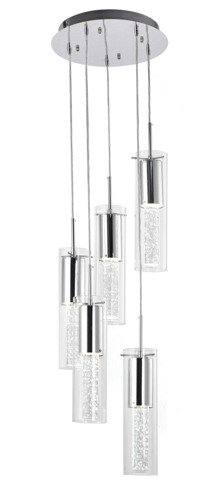 Lazzur Midou 5 Light 14" Polished Chrome Pendant