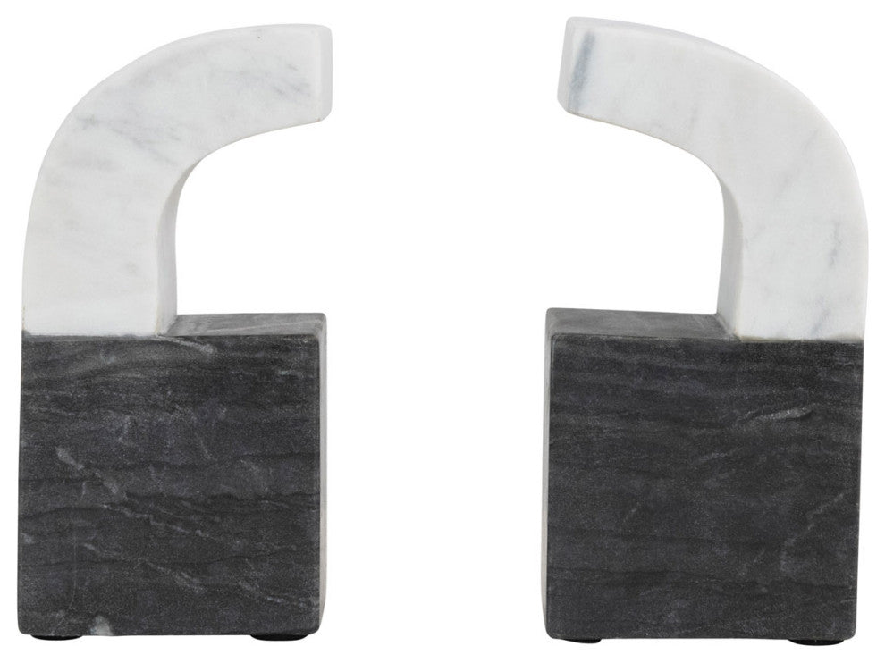 Two-Tone Marble Bookends, Set of 2