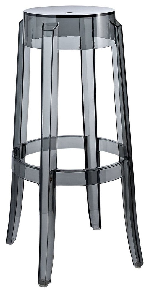 Transparent Stool in Transparent Smoke Bar Height Barstool Clear Smoke Bar Stool
