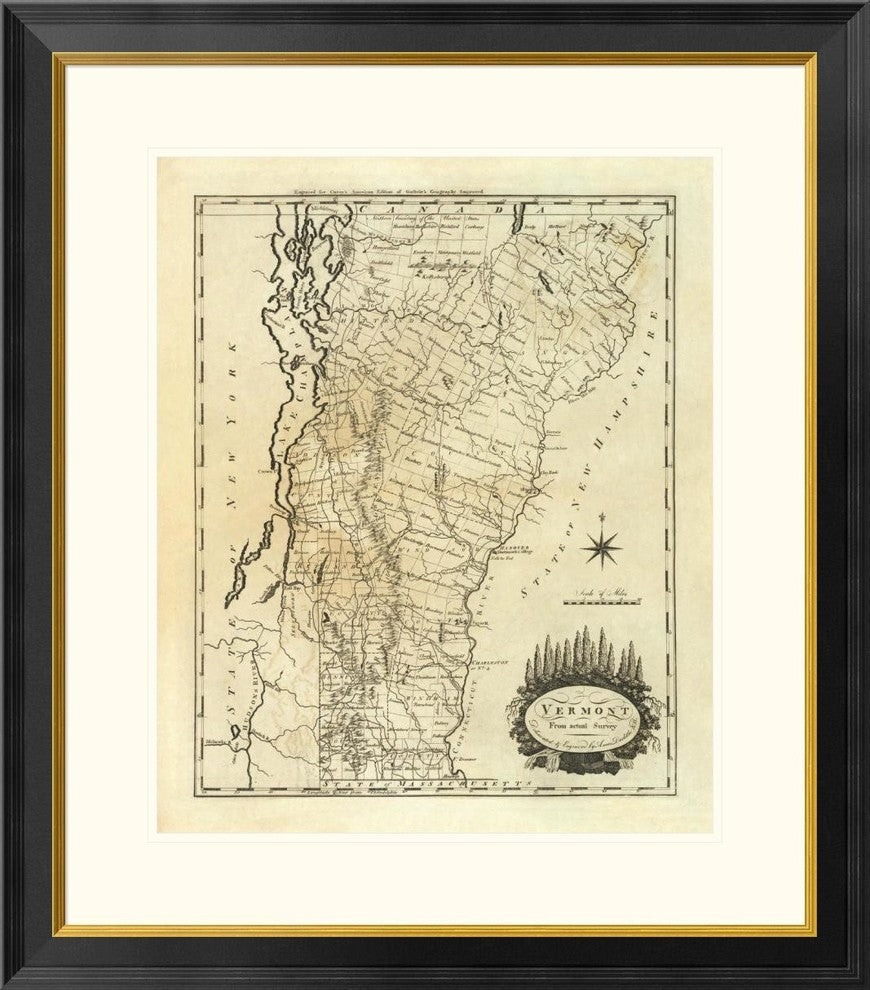 "Vermont, 1795" Framed Digital Print by Mathew Carey, 28x32"