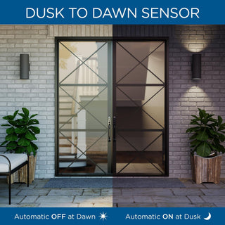 Cylinder 1-Light 5" Modern Outdoor Small Wall Light, Black