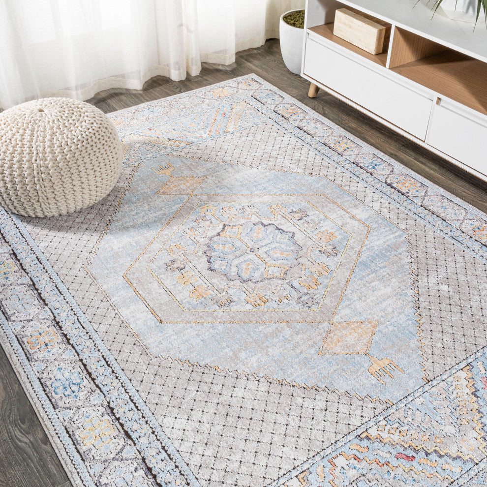 Izmit Geometric Vintage Medallion Area Rug, 4 X 6