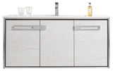 Oakville Wall Mount Bathroom Vanity, Mild Grey Oak, 48", Chrome Hardware