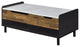 Lift White Marble Top Coffee Table, Black and Walnut
