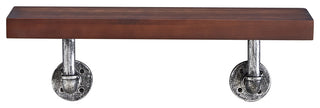 Danya B. 24" x 7" Floating Pipe Industrial Rustic Wall Mount Shelf, Umber Mocha