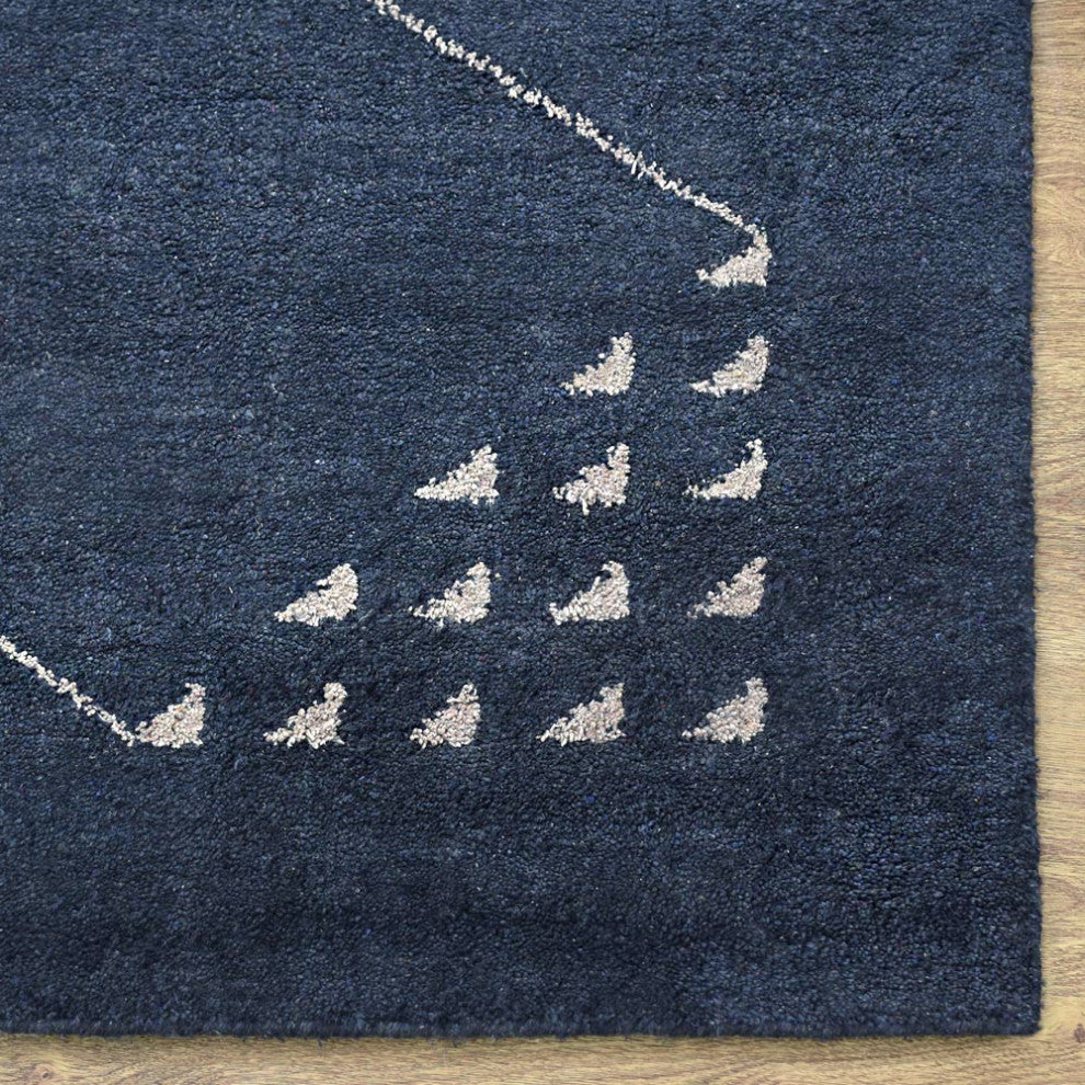 HAND KNOTTED LOOM SILK ECO-FRIENDLY RUGS-6'x9',Rectangle,Charcoal,Contemporary