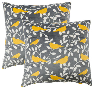 Canary Pillow Cover 2 Piece Set,Gray/Lemon, 26" X 26"