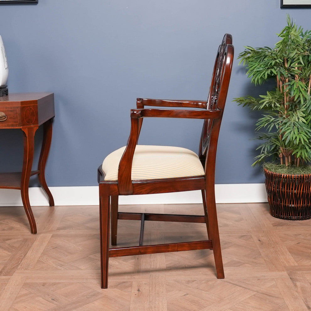 Carved Shield Back Arm Chair