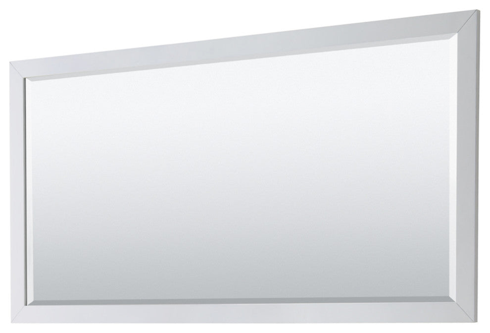 72" Double Bath Vanity, White, No Countertop, 70" Mirror, Gold Trim