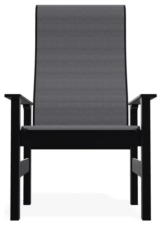 Leeward Sling Outdoor Supreme Armchair, Augustine Pewter/Black