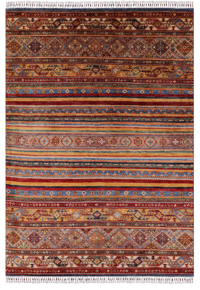 5' 8" X 8' 1" Super Kazak Khorjin Hand Knotted Rug Q6544