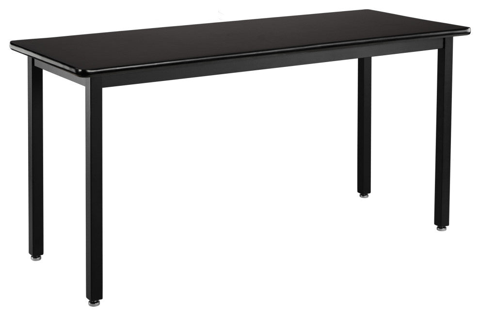 NPS Steel Fixed Height Science Lab Table, 24 X 48 X 30, HPL Top, Black