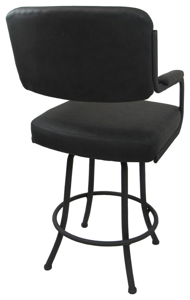 Swivel Counter Metal Bar Stool, Grey Vinyl - Grey, 26"