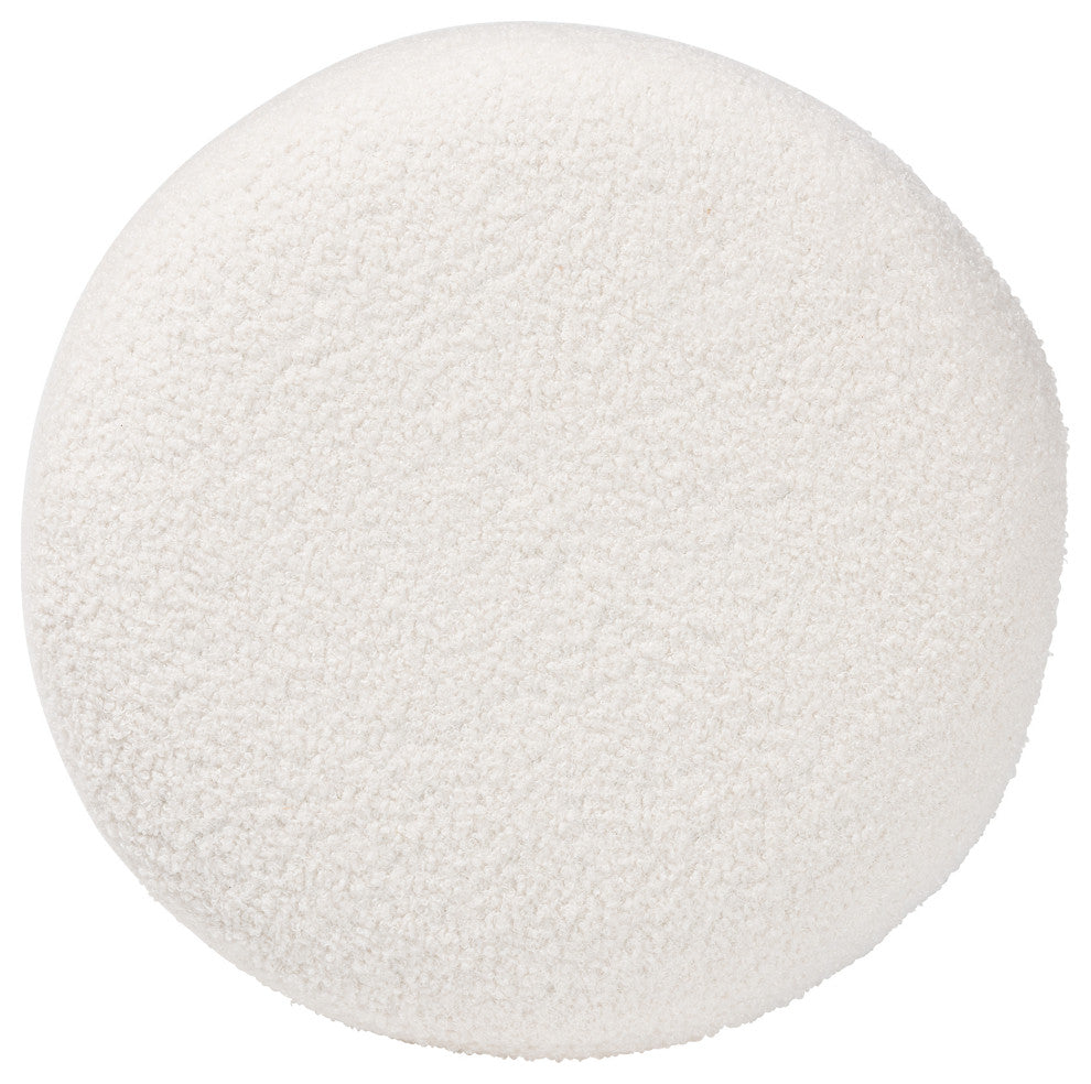 Tori Modern and Contemporary Ivory Boucle Upholstered Ottoman