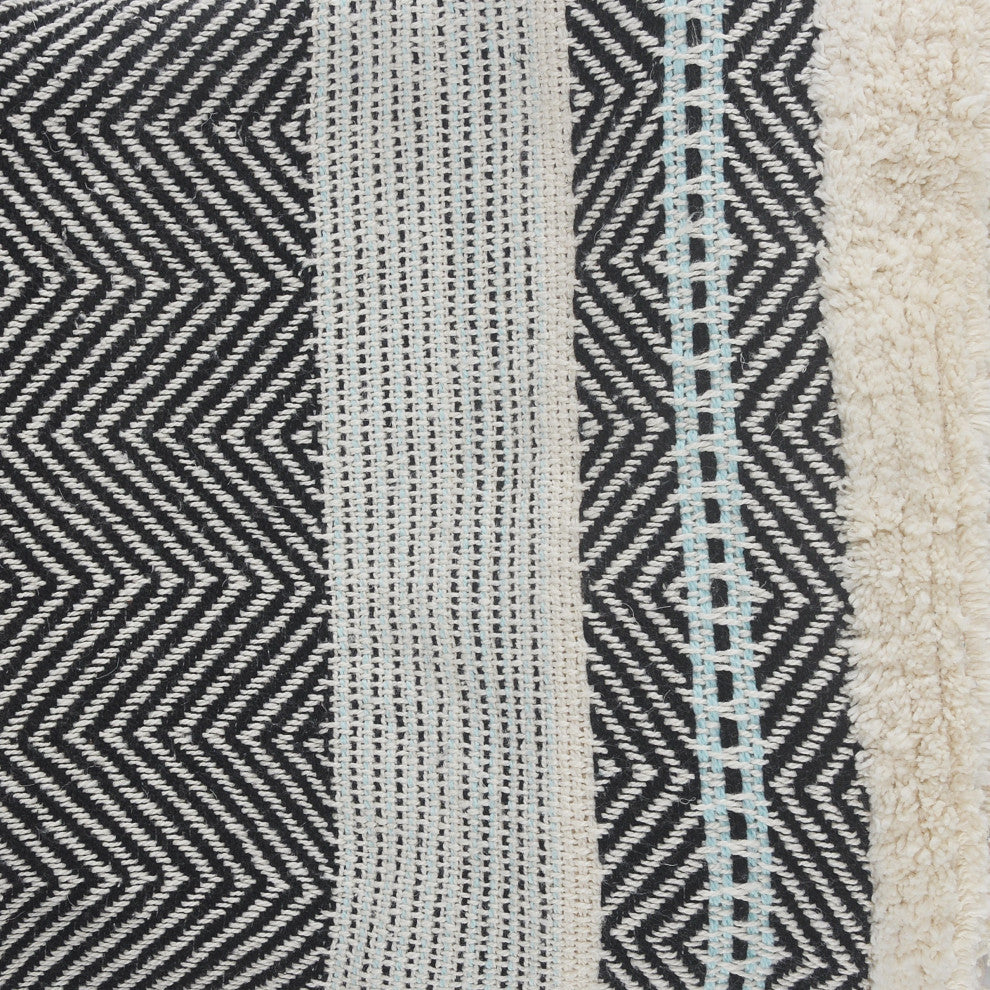 Coastal Striped Throw Blanket with Fringe