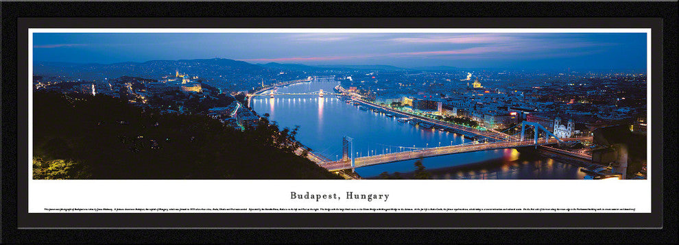 Budapest Skyline Panoramic Poster, Hungary , Select Frame