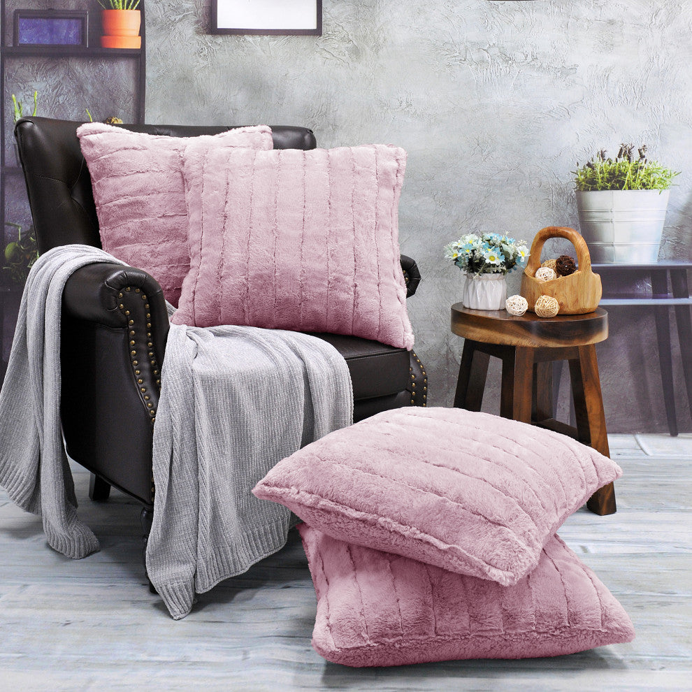 Super Mink Throw Pillow Covers, Set of 4, Polignac, 20''x20''