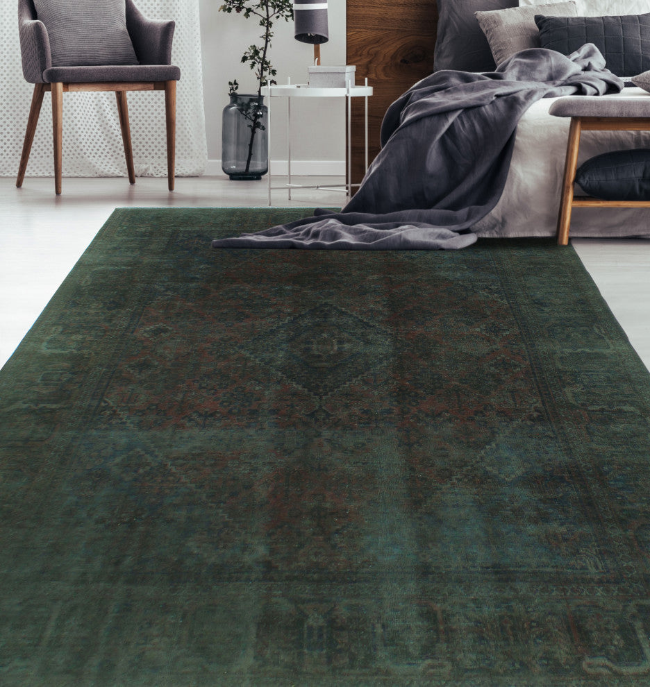 Vintage Distressed Overdyed Carlyle Navy Rug