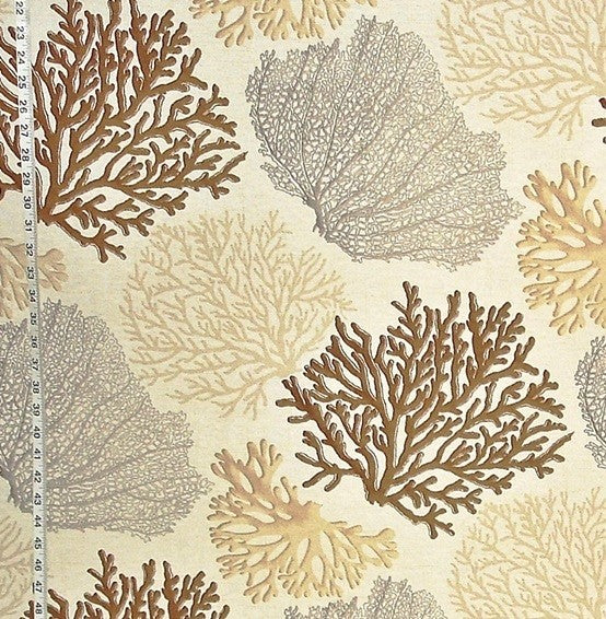 Coral Fabric Brown Ocean, Sample Cut