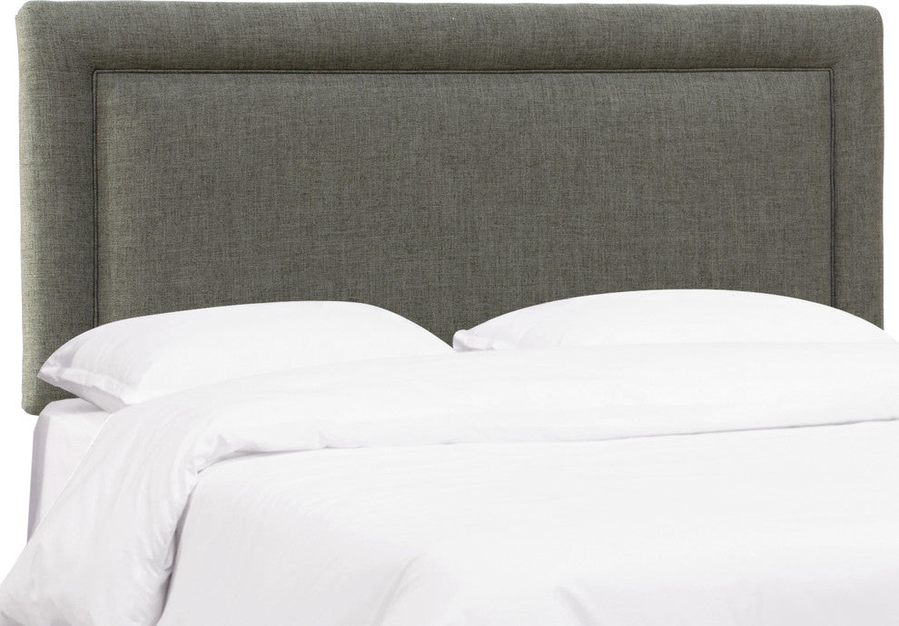 Ana Upholsterd Border Headboard, Zuma Charcoal, Twin